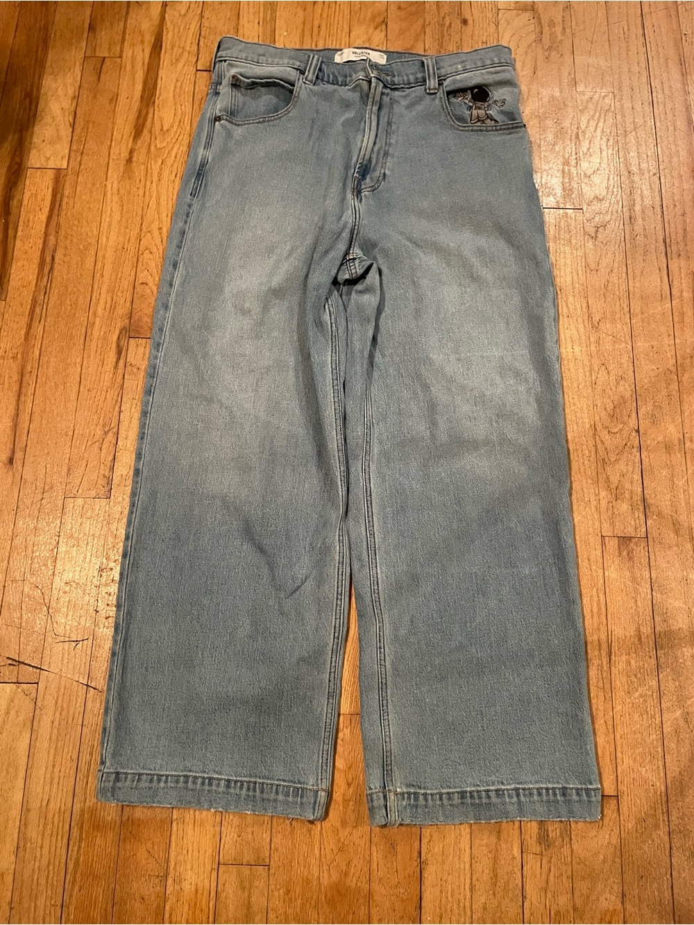 Hollister Faded Light Blue Relaxed Straight Jeans